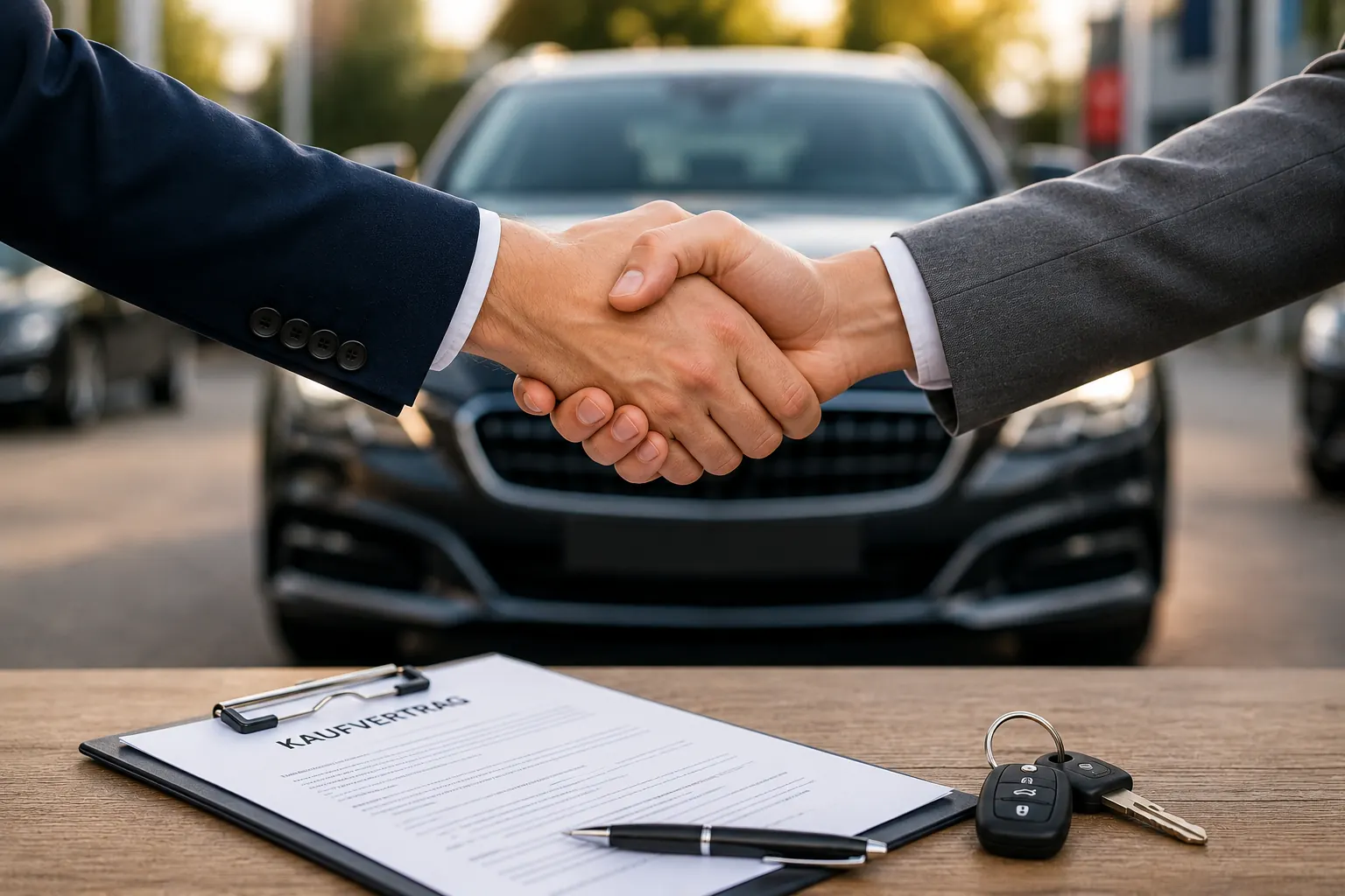 Autoankauf Villingen-Schwenningen: Handschlag nach fairer Fahrzeugbewertung
